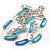Long Oval Link Enamel Fashion Necklace (Glittering Blue) - view 4