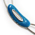 Long Oval Link Enamel Fashion Necklace (Glittering Blue) - view 3