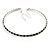 Thin Austrian Crystal Choker Necklace (Clear & Black)