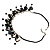 Black Shell Composite Charm Leather Style Necklace (Silver Tone) - view 5