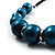Glittering Teal Wood Bead Leather Cord Necklace - view 5