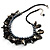 Black Simulated Pearl & Shell Bead Cord Necklace (Silver Tone) - view 6