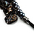 Black Simulated Pearl & Shell Bead Cord Necklace (Silver Tone) - view 7