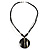 Round Stripy Shell Cotton Cord Pendant Necklace - view 4