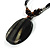 Round Stripy Shell Cotton Cord Pendant Necklace - view 5