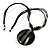 Round Stripy Shell Cotton Cord Pendant Necklace - view 2