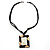 Square Mother of Pearl Cotton Cord Pendant Necklace - view 4
