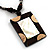 Square Mother of Pearl Cotton Cord Pendant Necklace - view 6