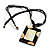 Square Mother of Pearl Cotton Cord Pendant Necklace - view 3