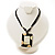 Square Mother of Pearl Cotton Cord Pendant Necklace - view 2