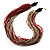 Chunky Multi-Strand Glass Bead Wood Necklace (Bright Red & Transparent/ White) - 58cm L