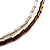 Chunky Multi-Strand Glass Bead Wood Necklace (Brown & Transparent/ White) - 58cm L - view 6