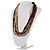 Chunky Multi-Strand Glass Bead Wood Necklace (Brown & Transparent/ White) - 58cm L - view 10