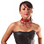 Hot Red Gothic Costume Choker Necklace (Black Tone Metal) - view 2
