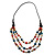 3 Strand Multicoloured Bead Leather Cord Necklace - 80cm - view 7