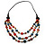 3 Strand Multicoloured Bead Leather Cord Necklace - 80cm - view 8