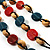 3 Strand Multicoloured Bead Leather Cord Necklace - 80cm - view 5