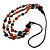 3 Strand Multicoloured Bead Leather Cord Necklace - 80cm - view 3
