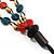3 Strand Multicoloured Bead Leather Cord Necklace - 80cm - view 6