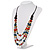 3 Strand Multicoloured Bead Leather Cord Necklace - 80cm - view 10