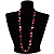 Magenta Shell Composite, Wood Ring & Metal Wire Bead Long Necklace - 84cm Length - view 2