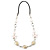 Romantic White Butterfly Leather Cord Long Necklace -80cm Length - view 5