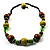 Olive Green & Brown Wood Bead Cord Necklace - 56cm - view 4