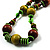 Olive Green & Brown Wood Bead Cord Necklace - 56cm - view 5