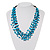Turquoise Bead Multistrand Cotton Cord Necklace