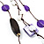 3-Strand Butterfly Cord Necklace (Purple, Lavender, White & Brown) - 90cm - view 8