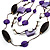 3-Strand Butterfly Cord Necklace (Purple, Lavender, White & Brown) - 90cm - view 9