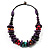 Multicoloured Chunky Wood Bead Cotton Cord Necklace - 44cm - view 6