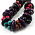 Multicoloured Chunky Wood Bead Cotton Cord Necklace - 44cm - view 4