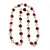 Terracotta Pink Glass Bead Necklace In Silver Plated Metal - 72cm Length - view 4