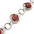 Terracotta Pink Glass Bead Necklace In Silver Plated Metal - 72cm Length - view 5