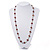 Terracotta Pink Glass Bead Necklace In Silver Plated Metal - 72cm Length - view 6
