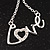 Rhodium Plated 'Love' Necklace - 38cm Length