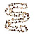 Antique White Shell & Brown Imitation Pearl Bead Long Necklace - 130cm Length