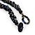 Peacock Coloured Glass Bead Flower Pendant Necklace - 40cm Length - view 5