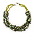 3 Strand Green Shell Composite Necklace - 44cm Length