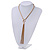 Gold Plated Tassel Pendant Necklace With T-Bar Closure - 40cm Length - view 6