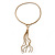Gold Plated Tassel Pendant Necklace With T-Bar Closure - 40cm Length - view 5