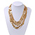 Multistrand 'Coin' Style Necklace In Brushed Gold Metal - 60cm Length/ 7cm Extension - view 2