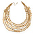 Multistrand 'Coin' Style Necklace In Brushed Gold Metal - 60cm Length/ 7cm Extension - view 4
