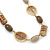 Long Resin Beige/Coffee Geometric Bead Cord Necklace - 94cm Length - view 2