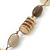 Long Resin Beige/Coffee Geometric Bead Cord Necklace - 94cm Length - view 3