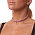 2-Row Pink Austrian Crystal Choker Necklace (Silver Plated) - view 2