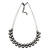 Polished/Matt Black Tone Diamante Bead Wire Necklace - 36cm Length/ 7cm Extender - view 3