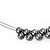 Polished/Matt Black Tone Diamante Bead Wire Necklace - 36cm Length/ 7cm Extender - view 6