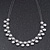 Polished/Matt Black Tone Diamante Bead Wire Necklace - 36cm Length/ 7cm Extender